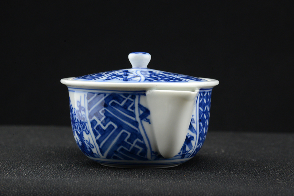 Kyoto kék porcelán teáskészlet 